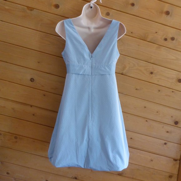 BCBG Max Azria Blue Polka Dot Bubble Hem Dress 2 - Picture 5 of 7